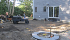 32-Complete backyard renovation with kitchen, waterfall, gas firepit, planting, landscape lighting, drainage and stairs. All walls and steps capped with custom cut bluestone (7)