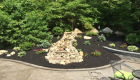 40-Complete backyard renovation with kitchen, waterfall, gas firepit, planting, landscape lighting, drainage and stairs. All walls and steps capped with custom cut bluestone (15)