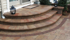44-two tiered patio Unilock Brussels paver and block with series 3000 inlay (8)