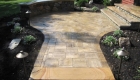 6-Cambridge ledgestone walkway with natural stone quarter wall and chrishna yellow cap (1)