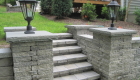 7-Backyard leveling using Techo Creta with bluestone capped pillars (1)
