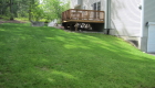 8-Backyard leveling using Techo Creta with bluestone capped pillars (2)