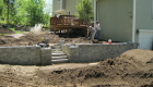 9-Backyard leveling using Techo Creta with bluestone capped pillars (3)