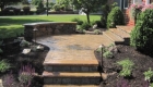 9-Cambridge ledgestone walkway with natural stone quarter wall and chrishna yellow cap (4)