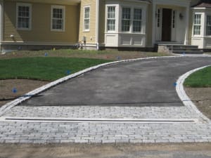 Granite cobble apron with drainage (2)